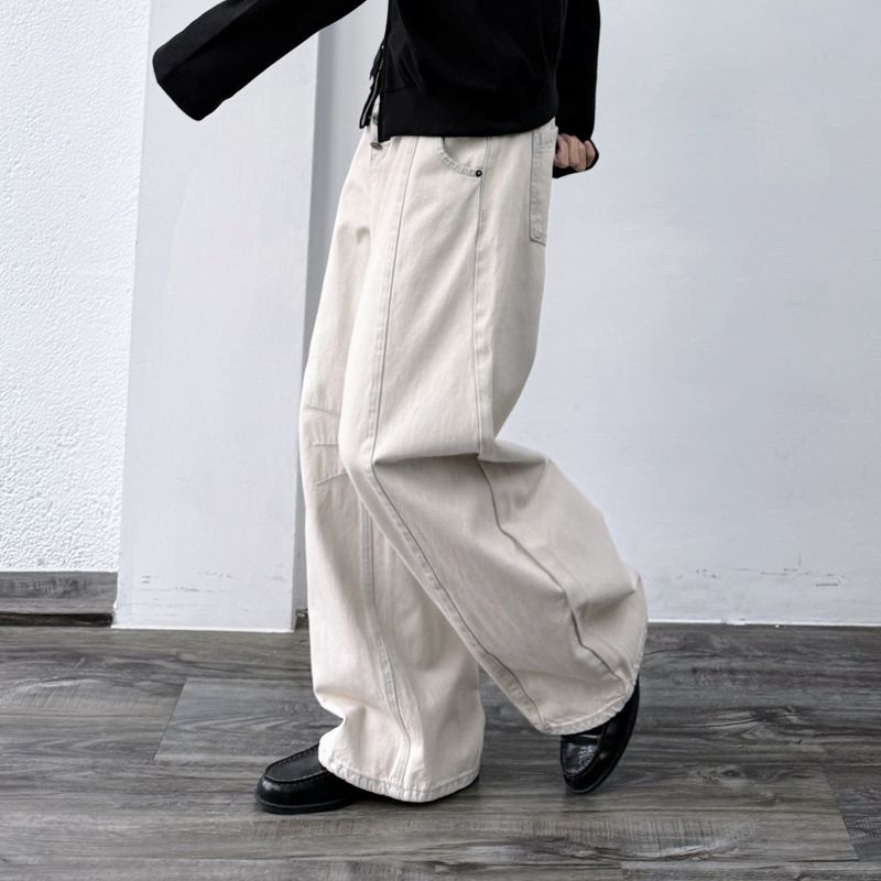 Multi-Button Paneled Wide Pants