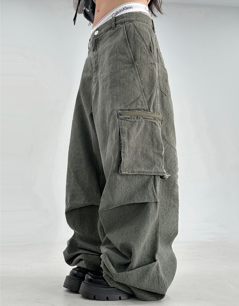 CARGO PIGMENT PANTS🤎🩶💚 - 3 COLORS