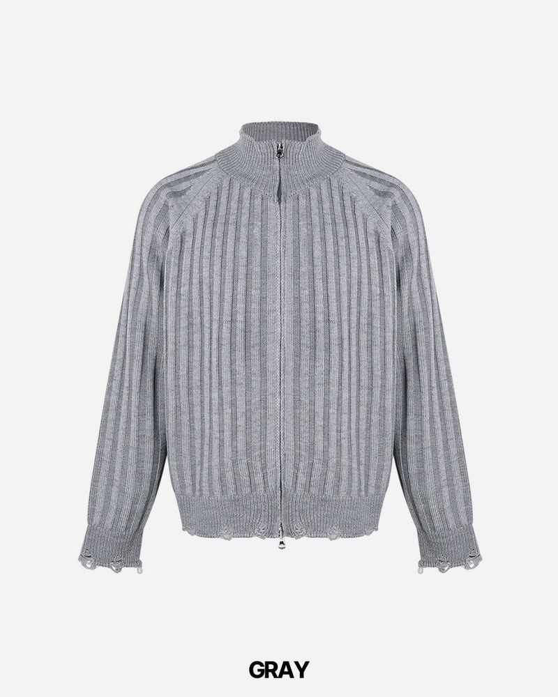 Frame Damage Knit Zip-up