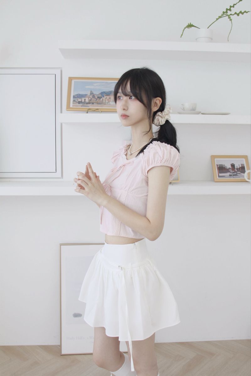 [Belt Set] Half Flare Mini Skirt