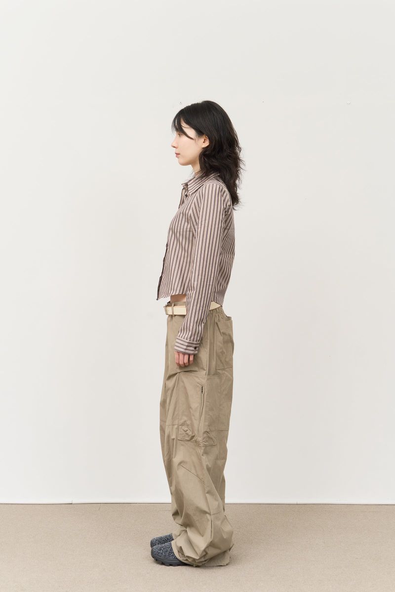 (W) Leaf Striped Shirt (2color)