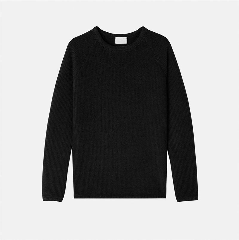 Fleece ribbed slim long sleeve tee