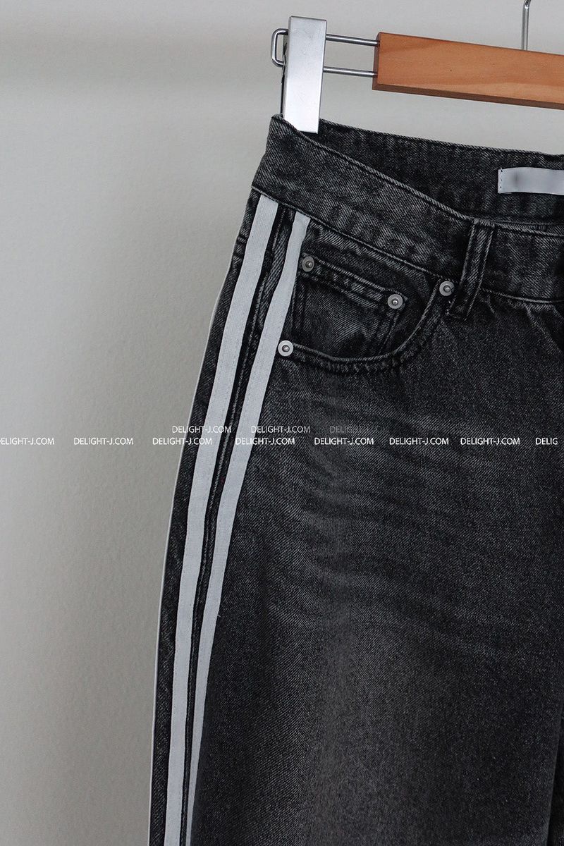 [UNISEX] Five track wide jeans