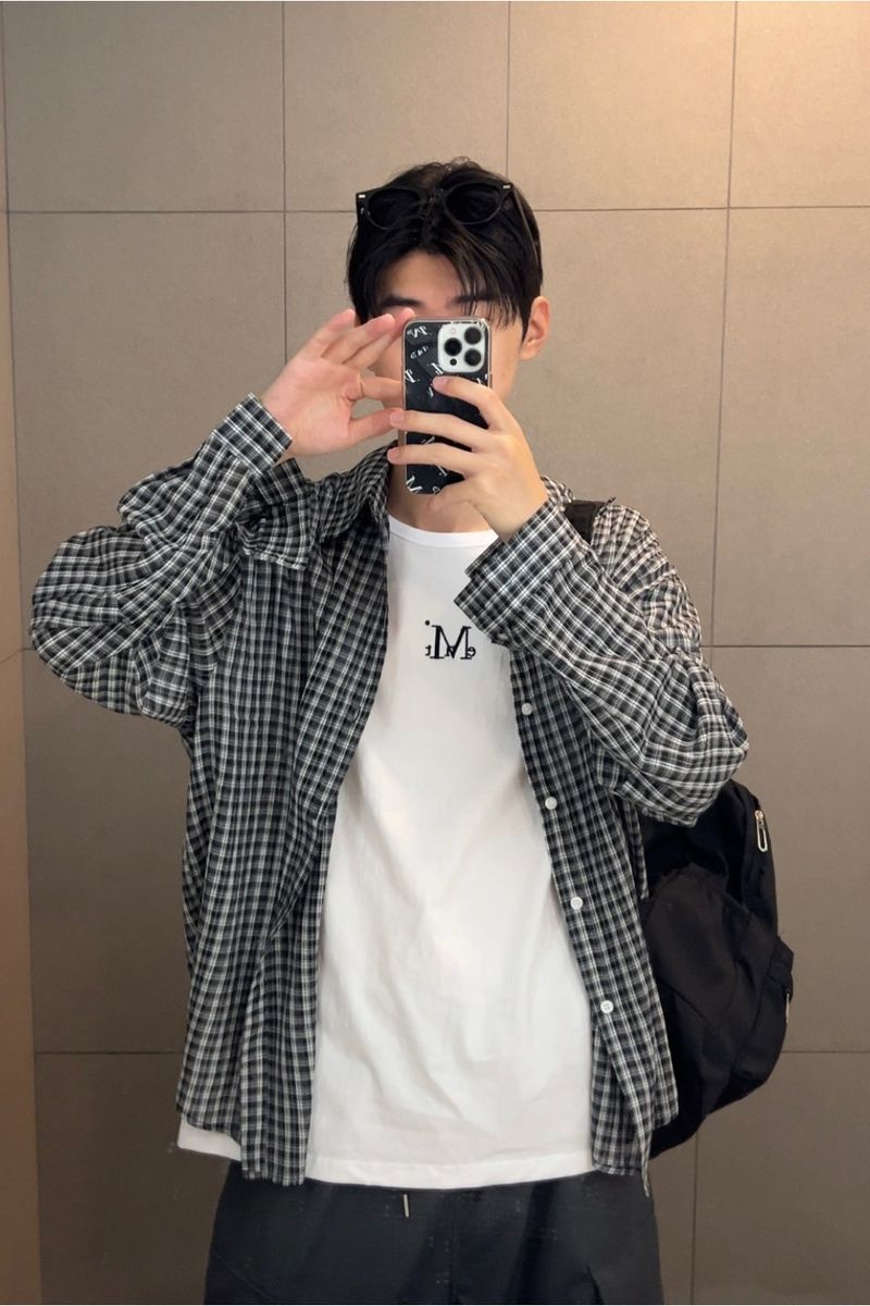 Russ check linen shirts