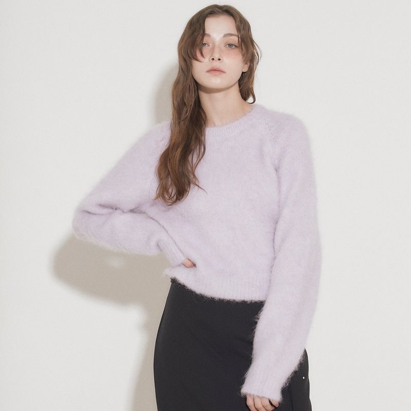 AWE BORN US（アボンアス）の「WOOL BRUSHED SWEATER [VIOLET]（Tops）」