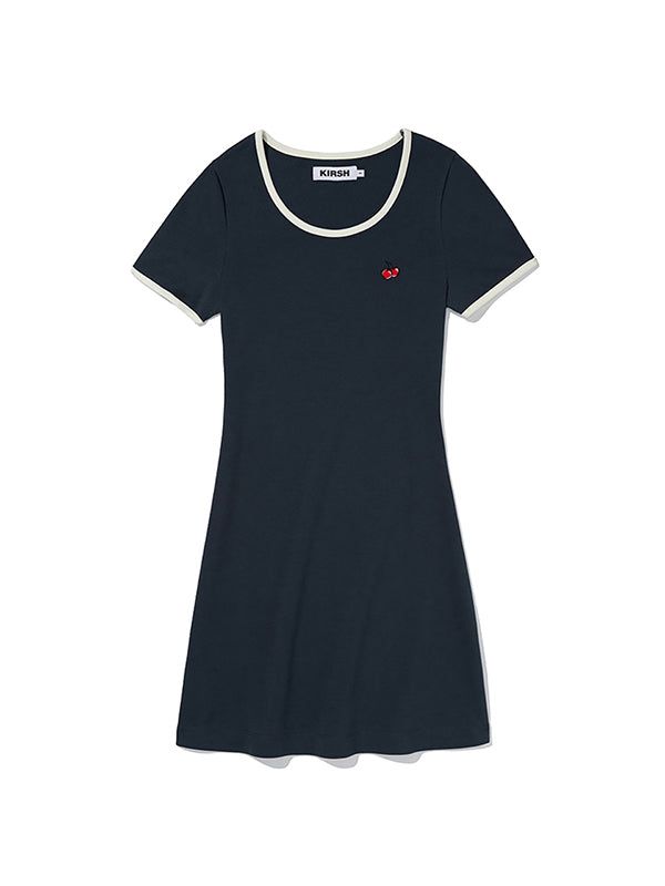 KIRSH（キルシー）の「SMALL CHERRY ROUND NECK DRESS [DARK NAVY]（Dresses）」