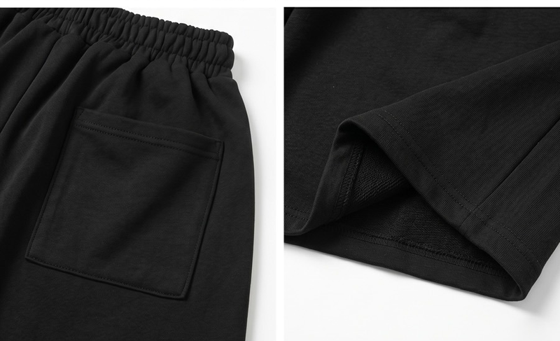 Balloon Curved Side Tuck Bermuda Pants Black