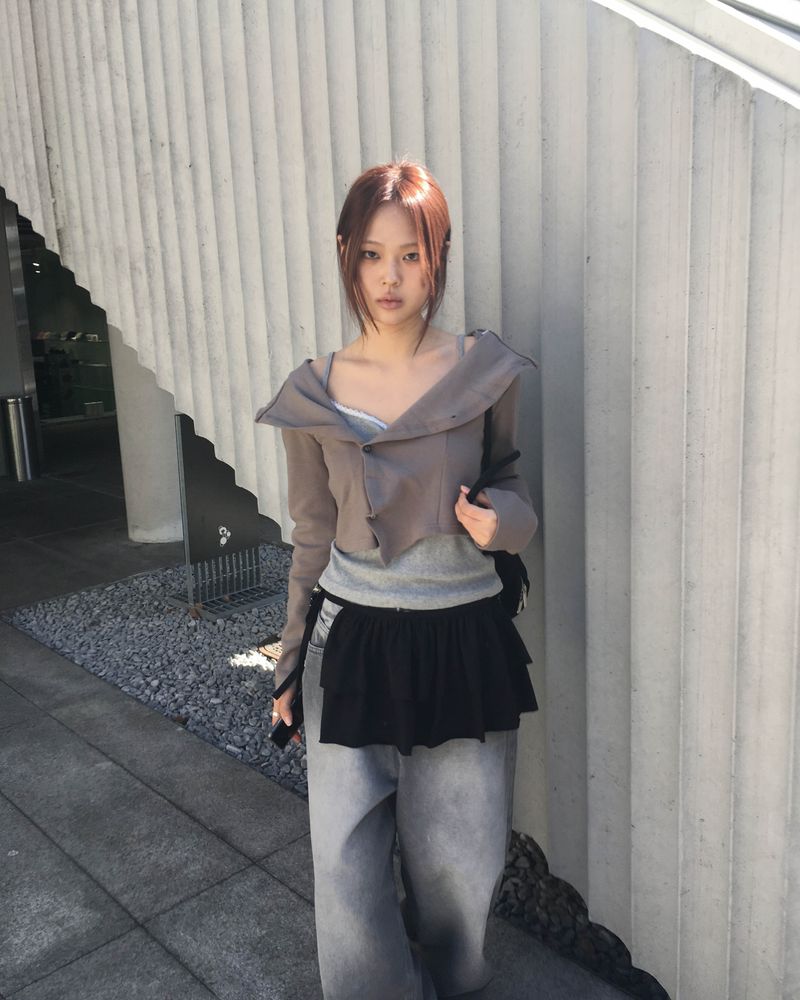 Shirring layered skirt