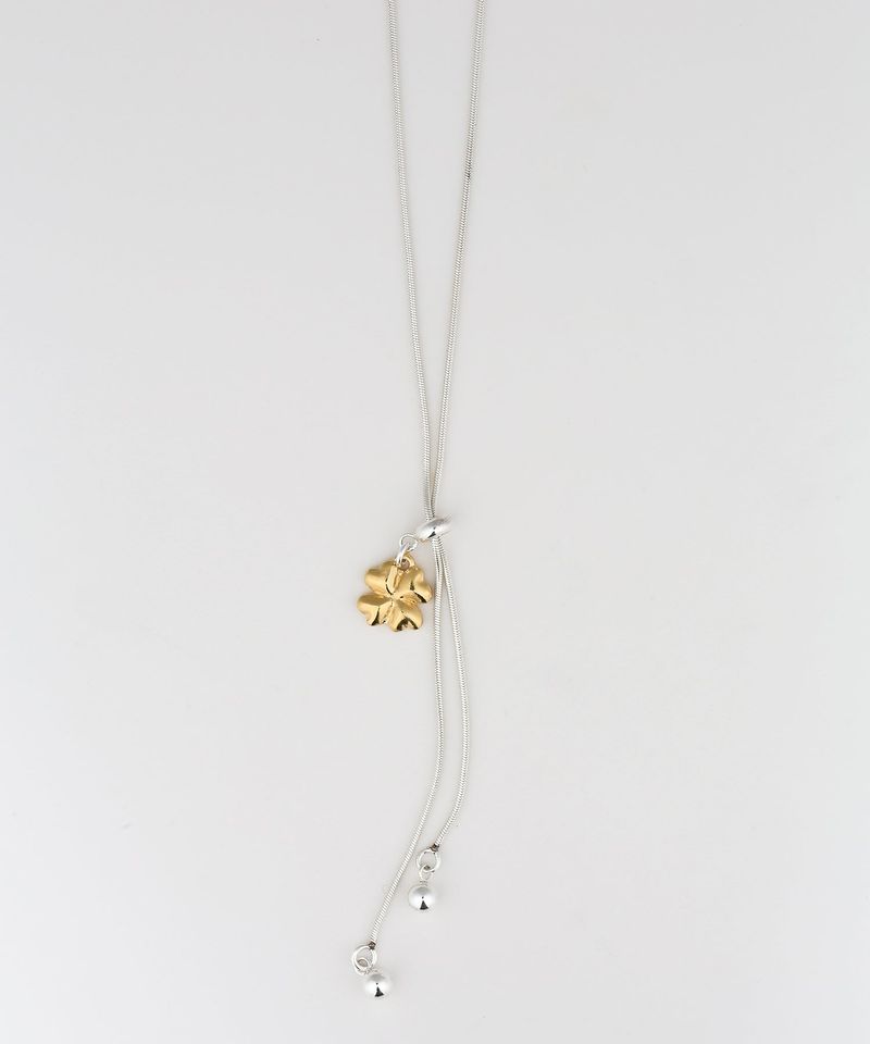 Ribbon clover necklace G (925 silver)