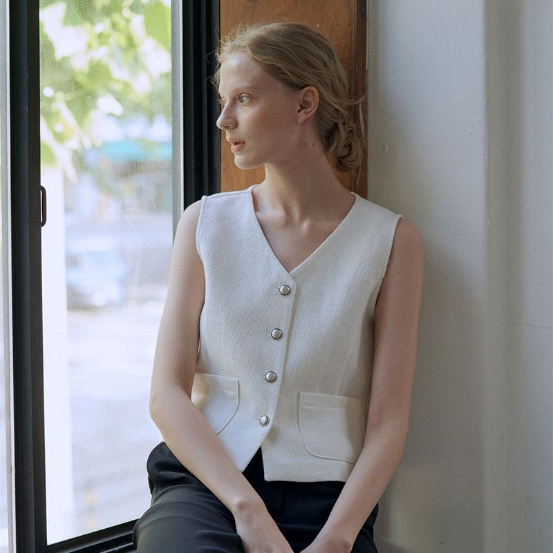 Tweed mini vest