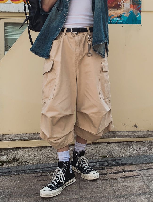 Reason Bermuda Pintuck Cargo Pants