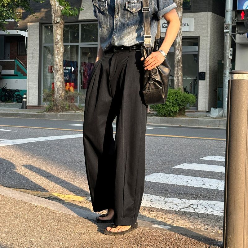LMN デルトアンダーピンタックワイドパンツ (5 colors)