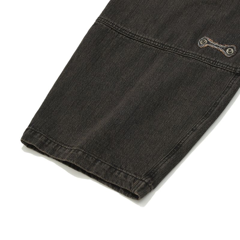 Wallet denim pants / Vintage black