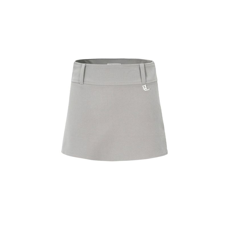 BELT MINI SKIRT-ASH BEIGE