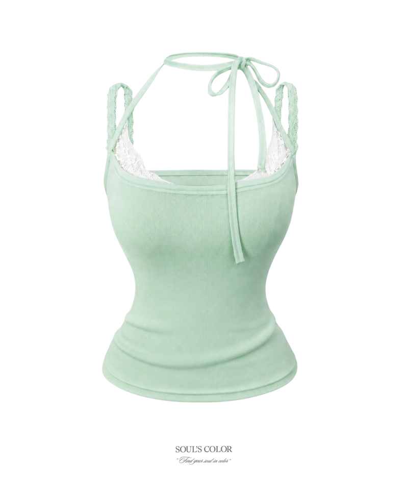 Candy pop lace sleeveless(4color)