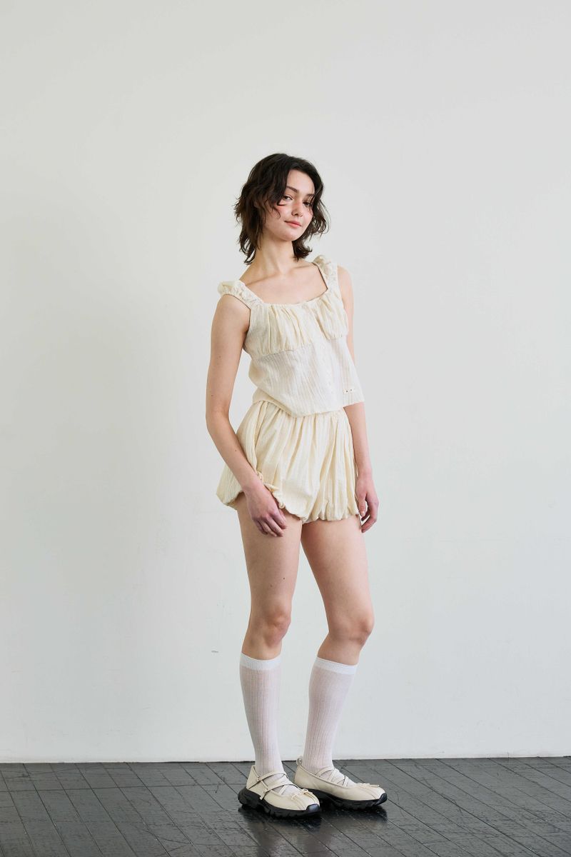 CUDDLY BALLOON SKIRT PANTS / BEIGE