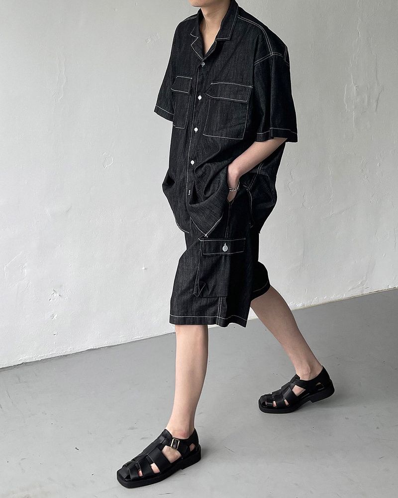 SI denim cargo shorts