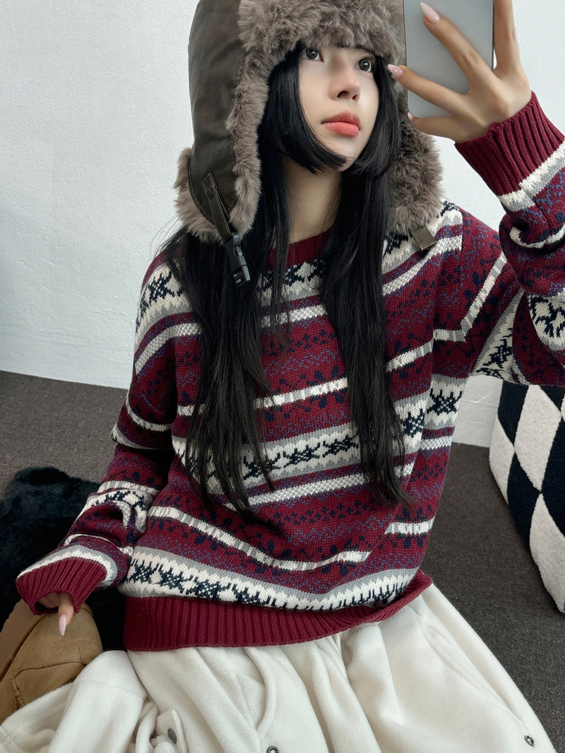 CCORTTI（コルッティ）の「ノルディックスノーフラワーディアニット🦌❤💙🩶3COLOR（トップス）」