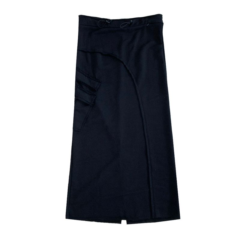 String pocket long cotton skirt