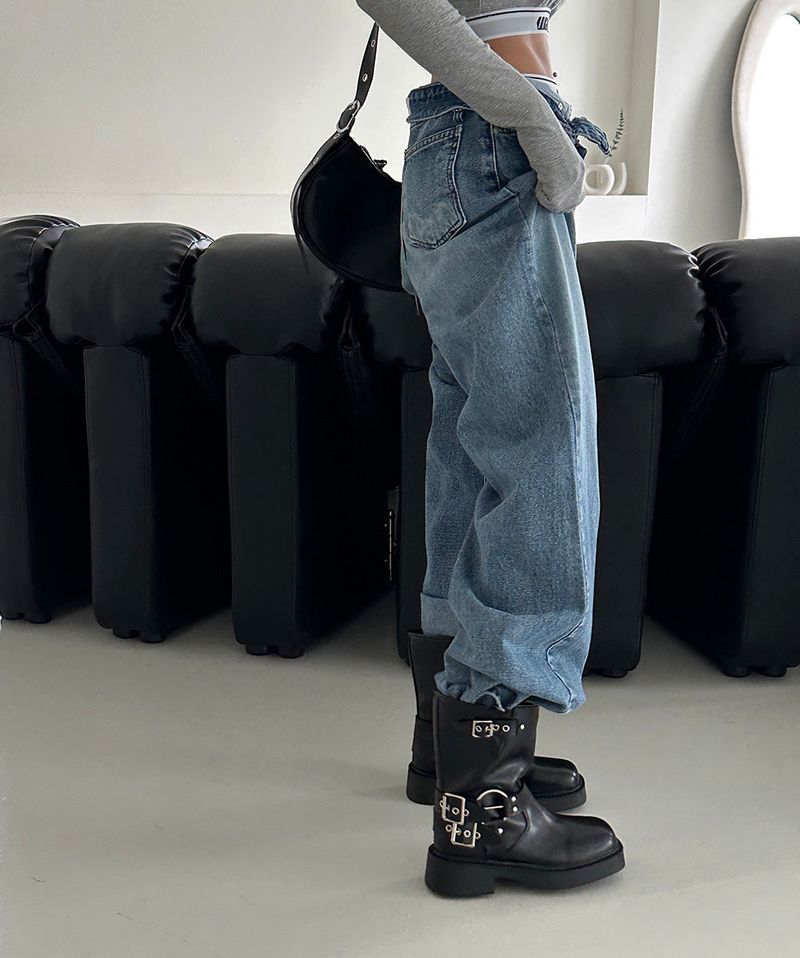 Buckle Tongue Angle Boots