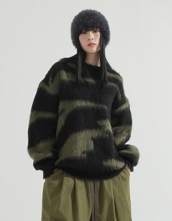 KIXI（キッシー）の「Zeebra Over-fit Mohair Knit（Tops）」