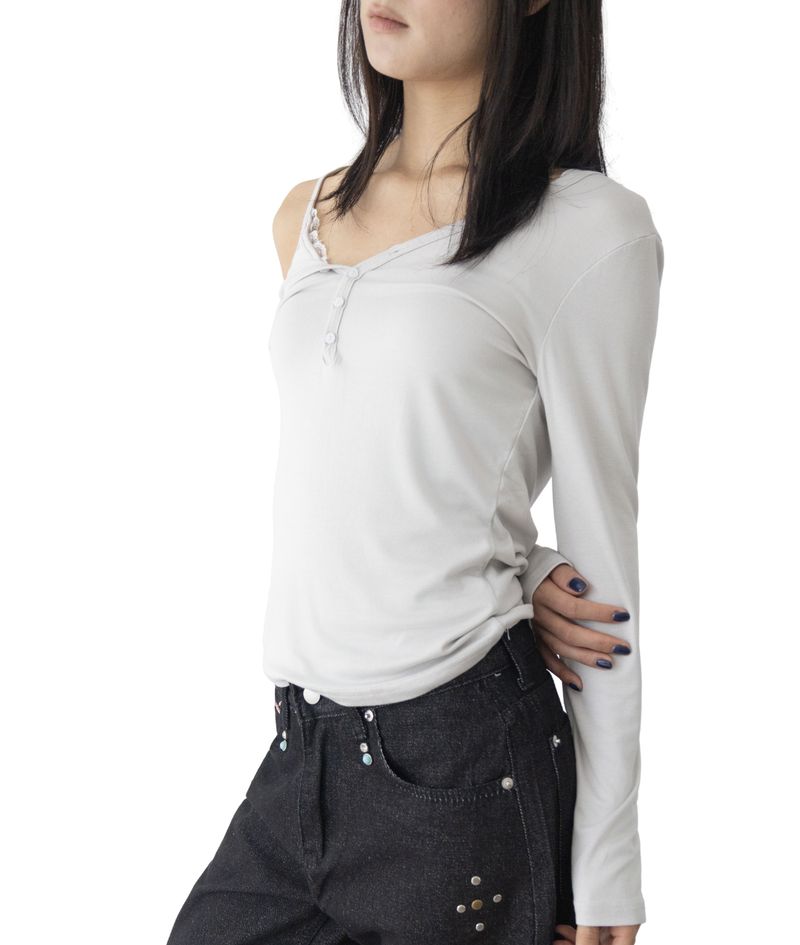 (Set) Mina V-Neck Layered T-Shirt