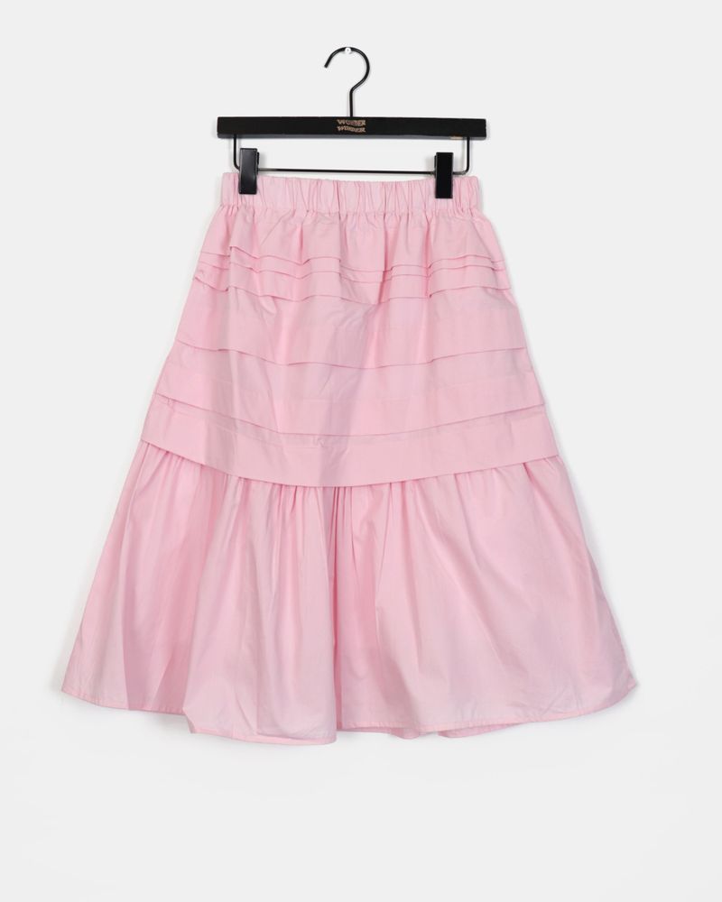 Mire Slit Tiered Midi Skirt