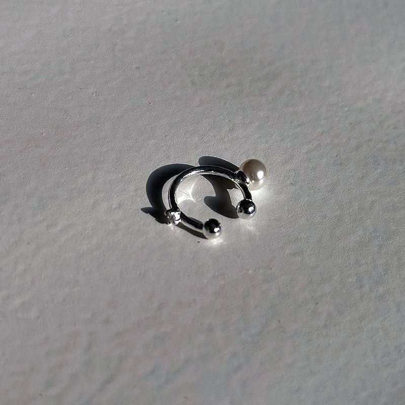 [925silver] パール&キュービックイヤーカフ
