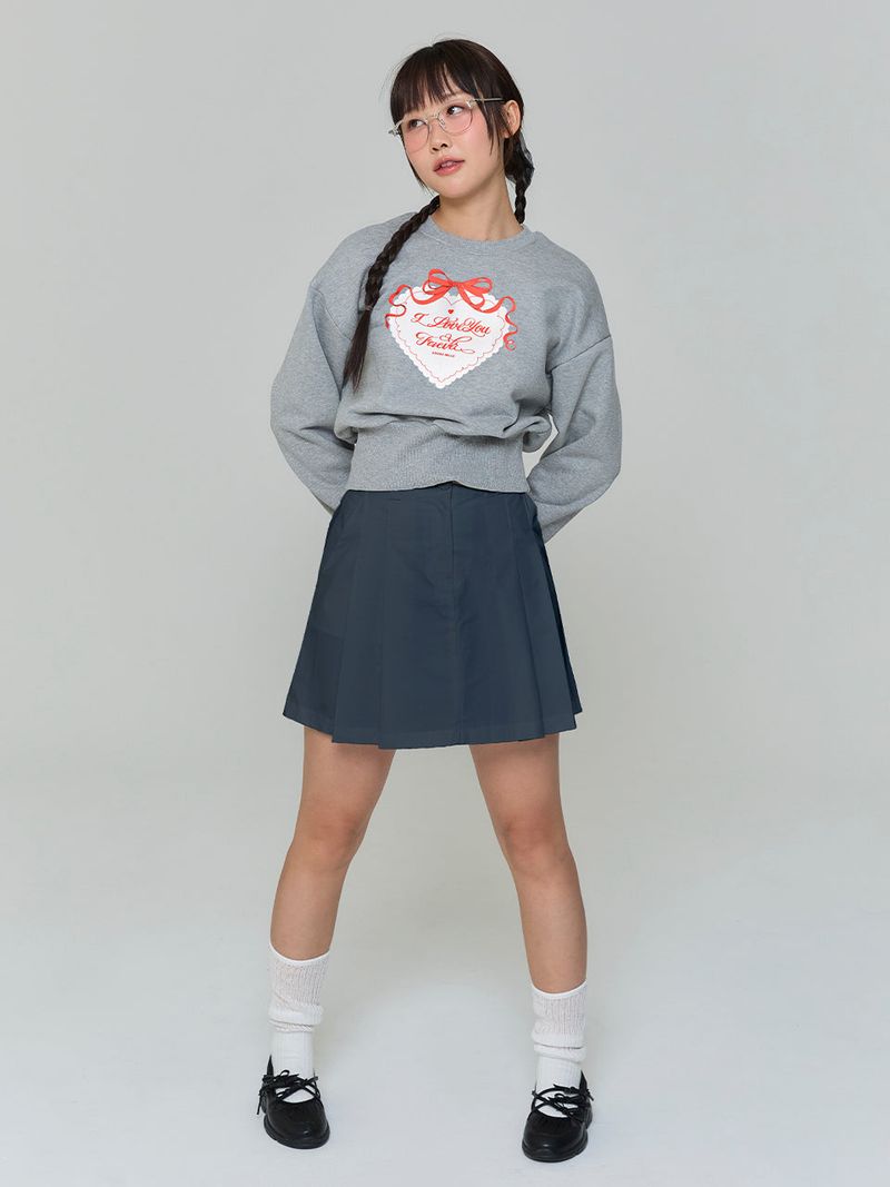 HEART SWEATSHIRT - GRAY