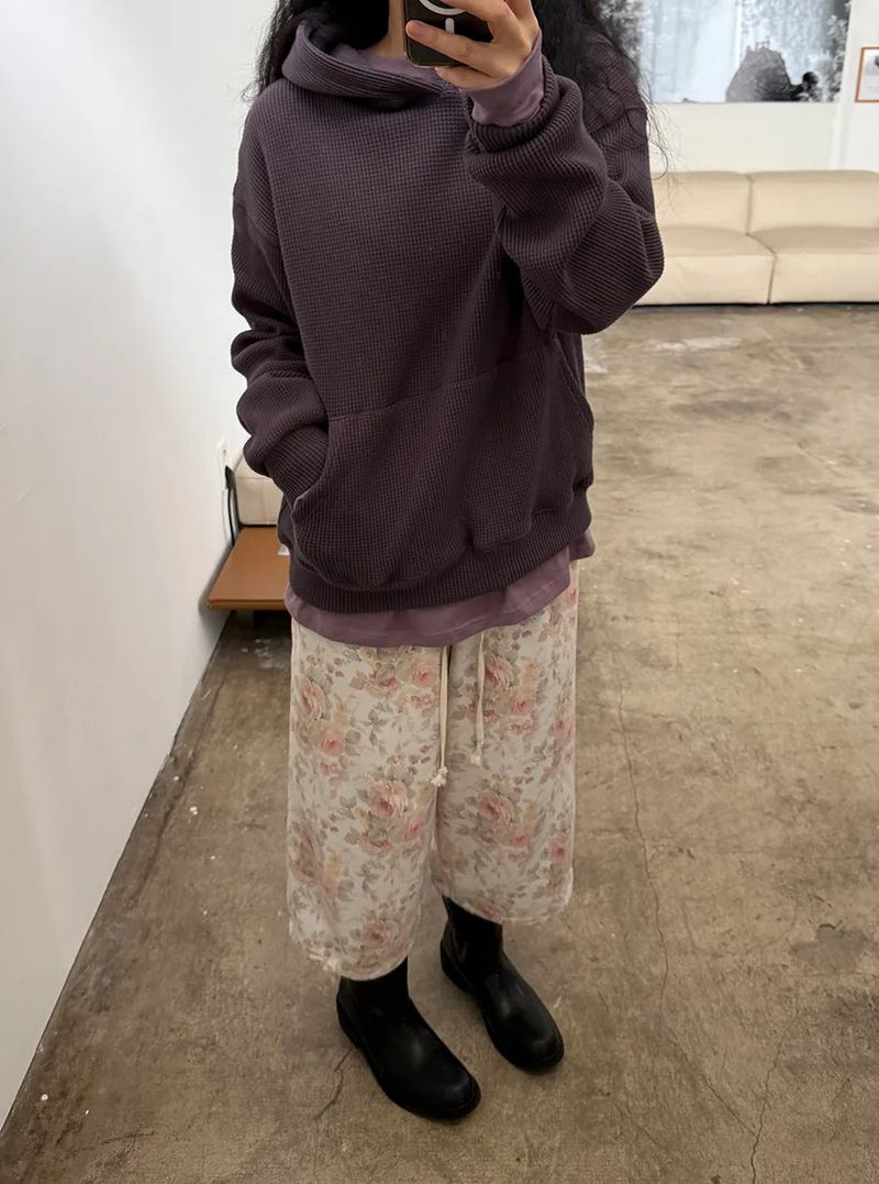 waffle crop hoodie