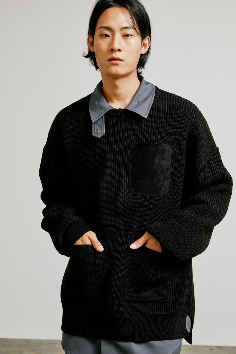 3 pocket loose fit knit black