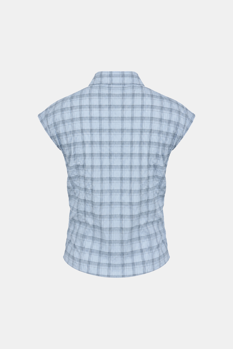 Meira Check Shirring Blouse
