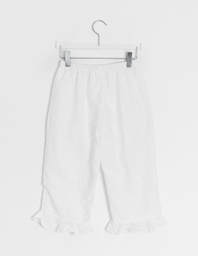Derson Lace Shirring Banding Capri Pants