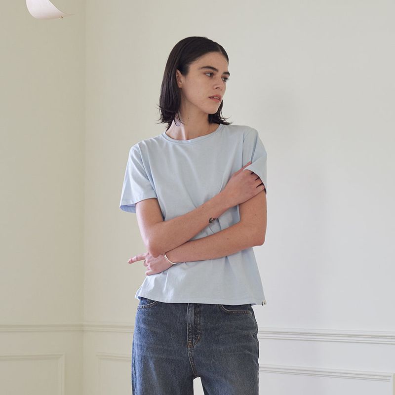 BASIC HALF SLEEVE T-SHIRT (BLUE)