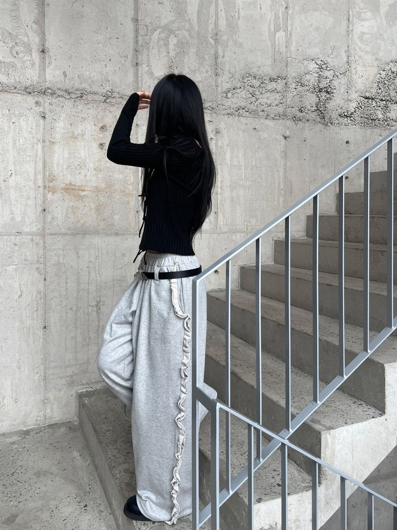Midweek Ease Belt Loop Side Frill Training Long Pants (3 colors)