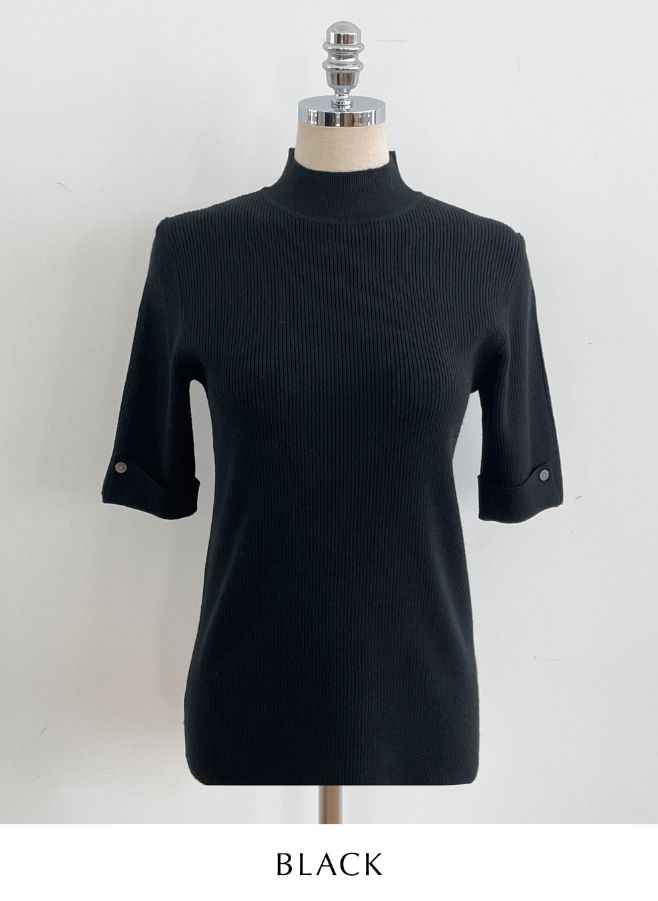 Shani Half-Neck Rolled-Up Sleeve Knit