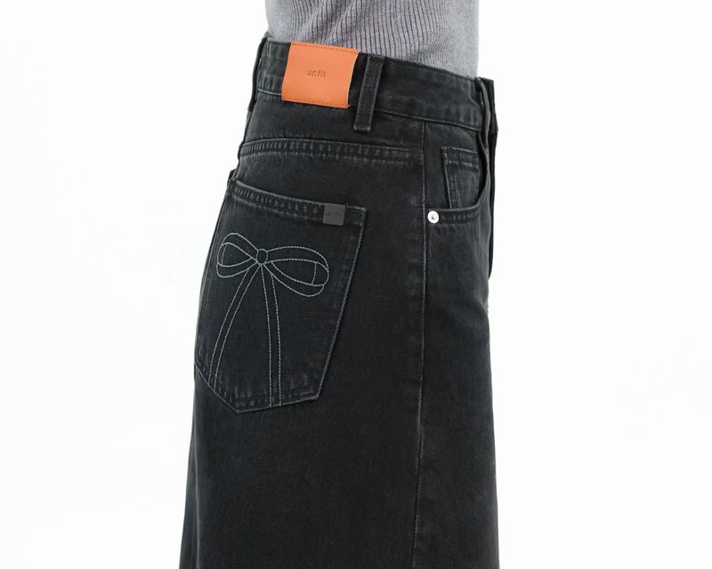 DENIM MAXI SKIRT_BLACK code 26003