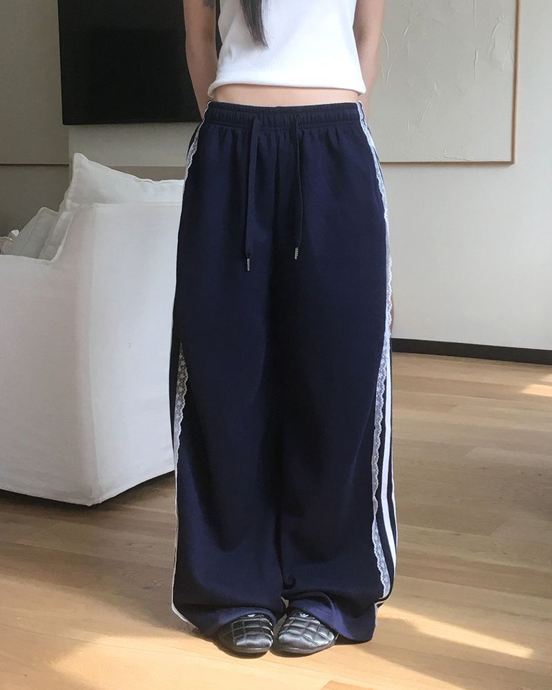 Jaya Lace Track Wide two-way Pants