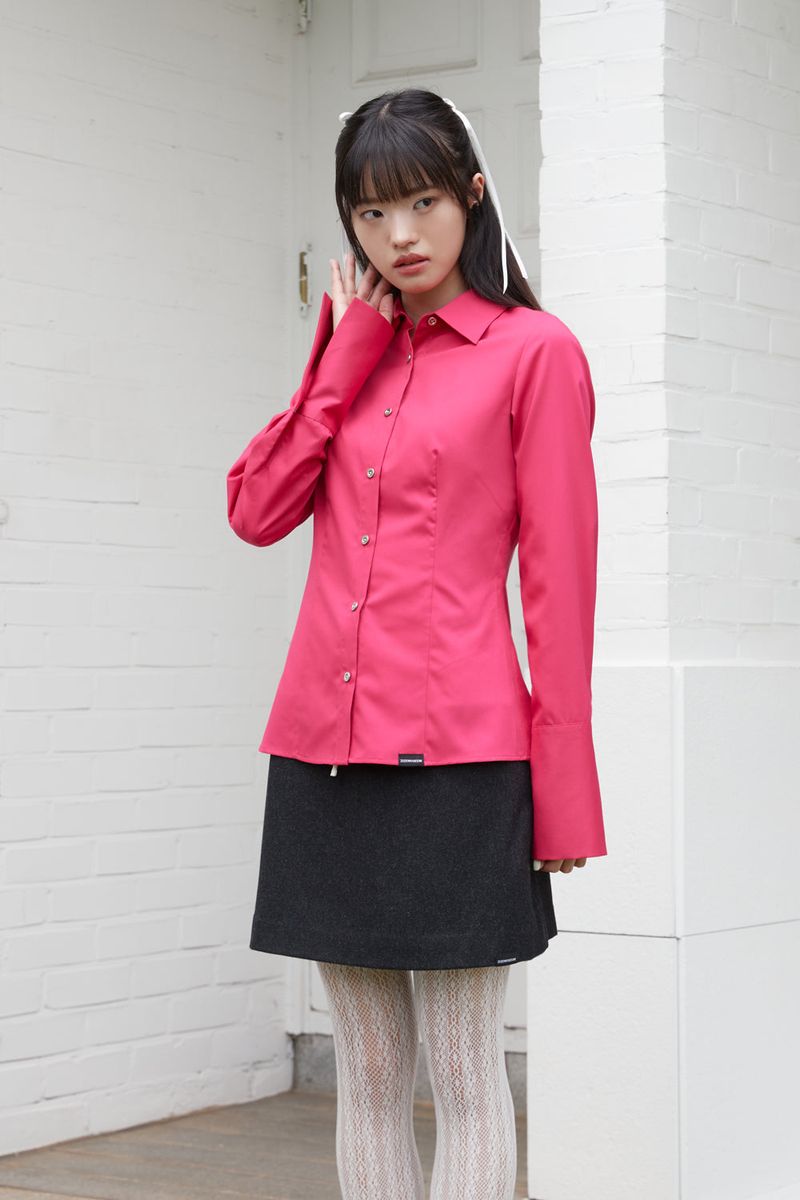 SLIM LINE CUFFS SHIRTS (PINK)