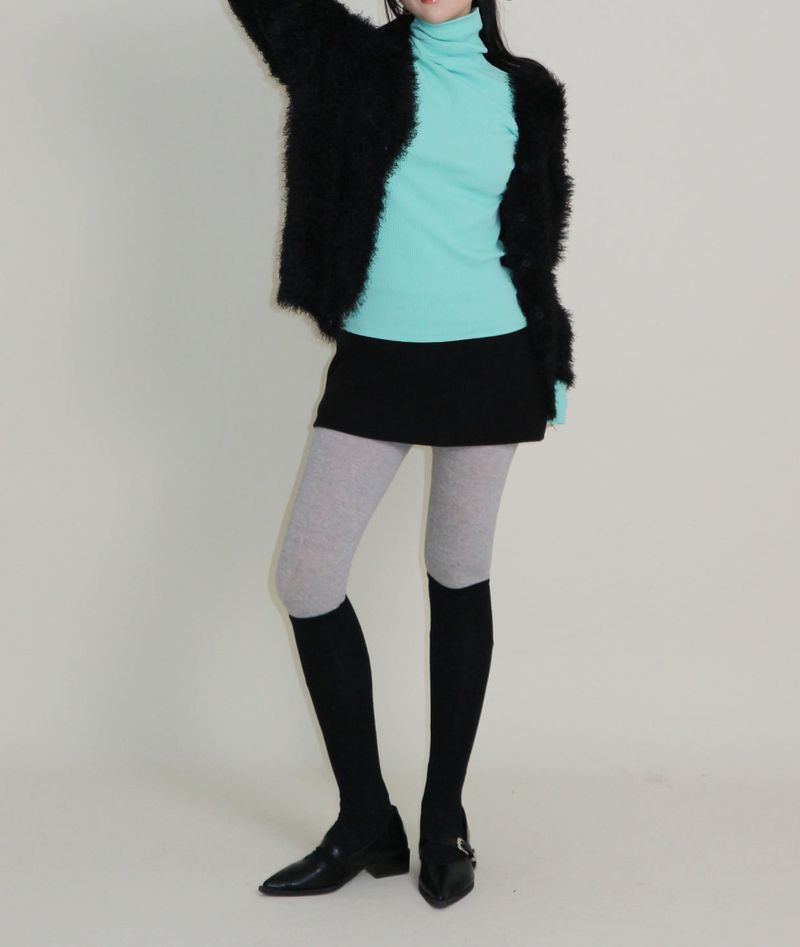 Plum Shorts Layered Mini Skirt (Wool Material)