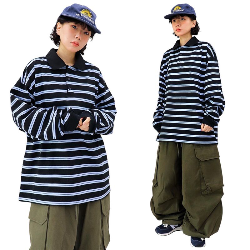 Oversized Vintage Collar Long Sleeve Tee