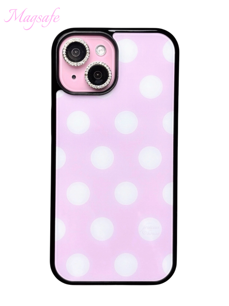 princess house(プリンセス ハウス)の「Candy bonbon phone case (baby pink) - black glass - magsafe(Smartphone Accessories)」