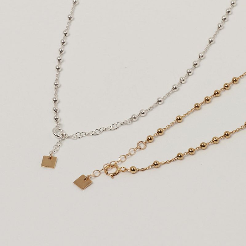 Less is more(レスイズモア)の「SILVER BALL CHAIN NECKLACE(CHOKER) (925 silver+gold plated(Accessories)」