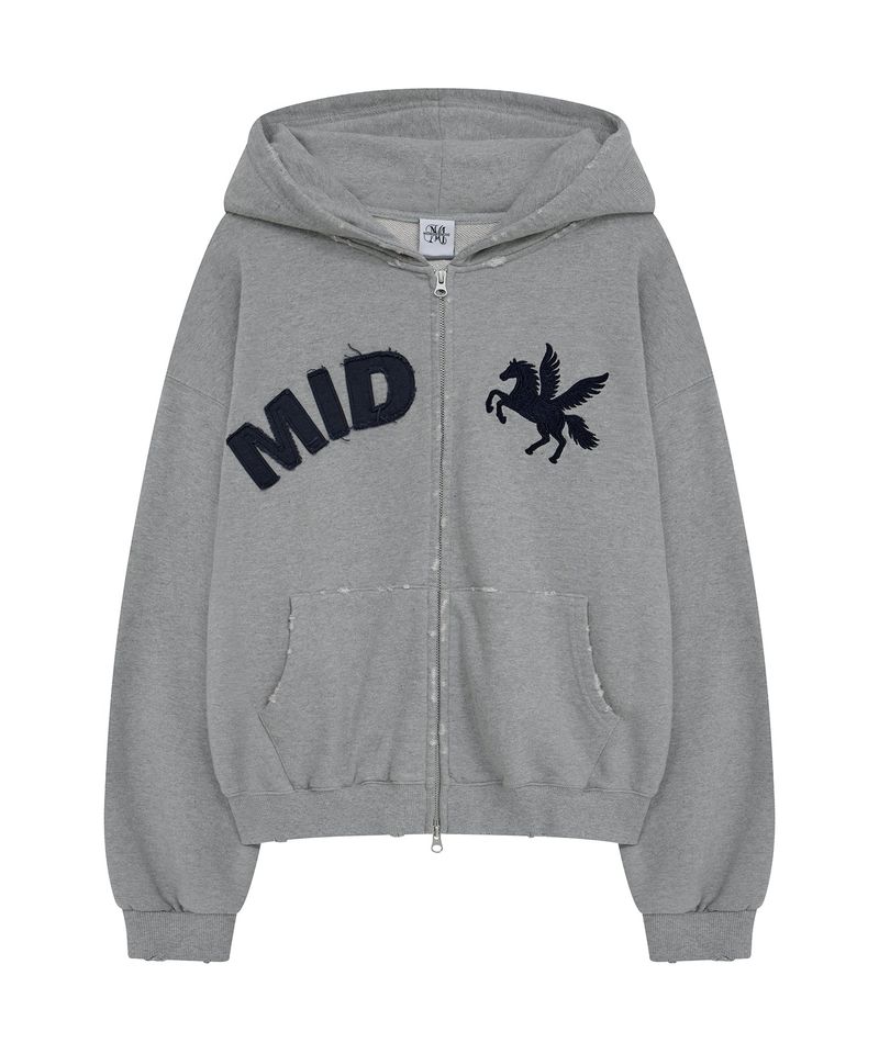 mid horse zip up (grey)