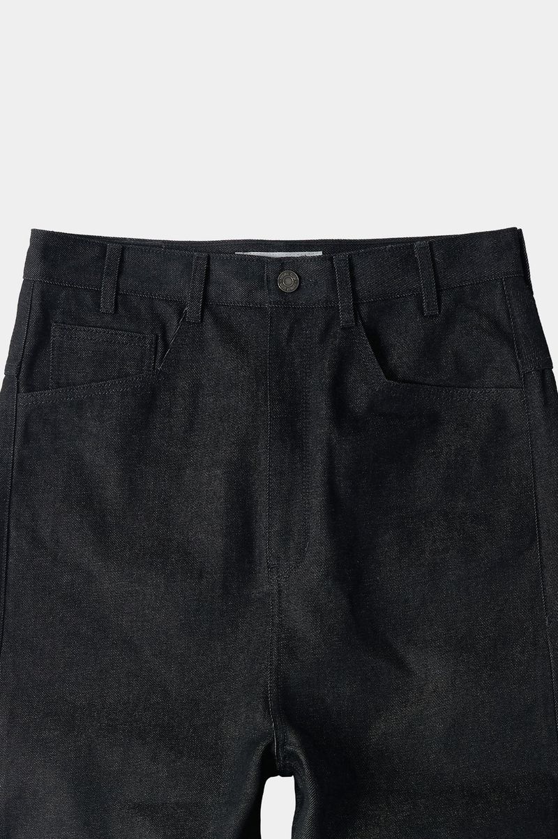 Natural High Waist Baggy Fit Denim Pants (Black)