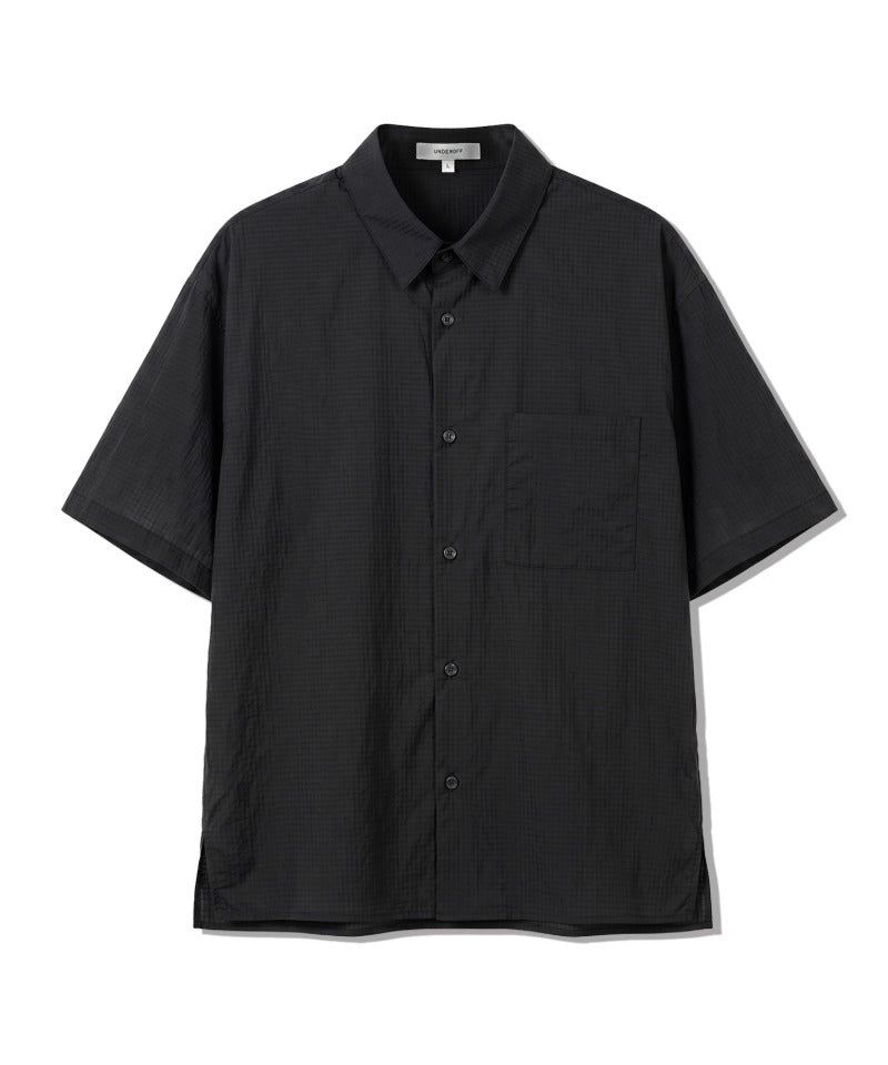 Lightweight Ripstop Nylon Short-Sleeve Shirt Black