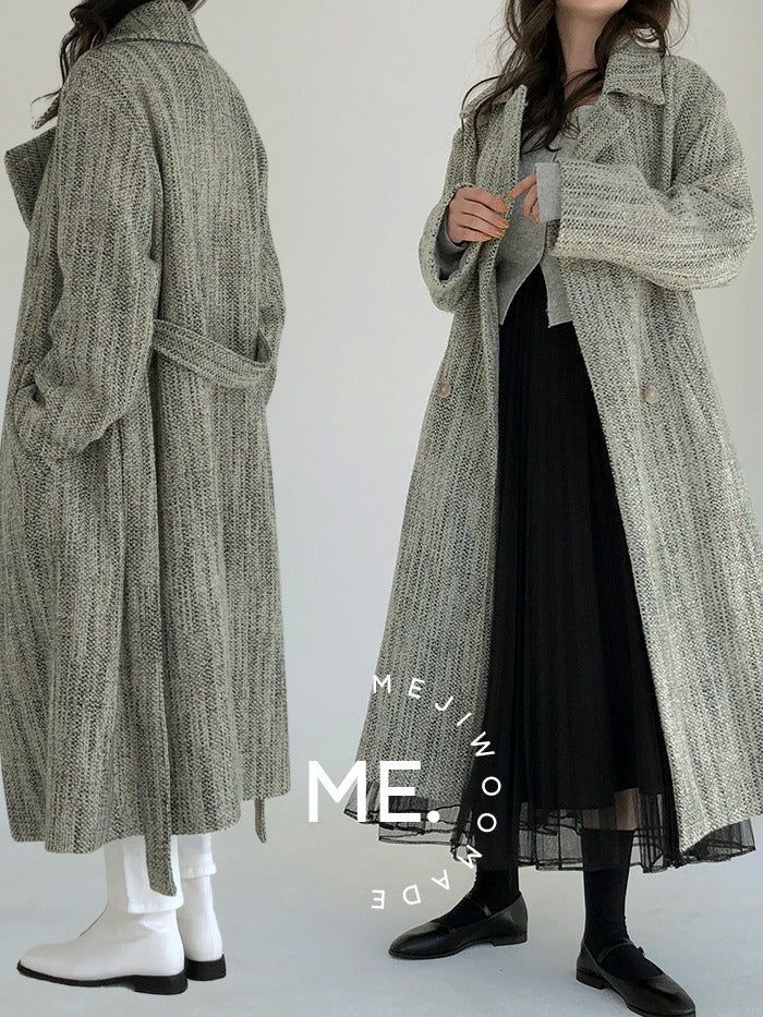 MEJIWOO（ミジウ）の「ブレンディングウールツイードロングコート（Jackets/Outerwear）」