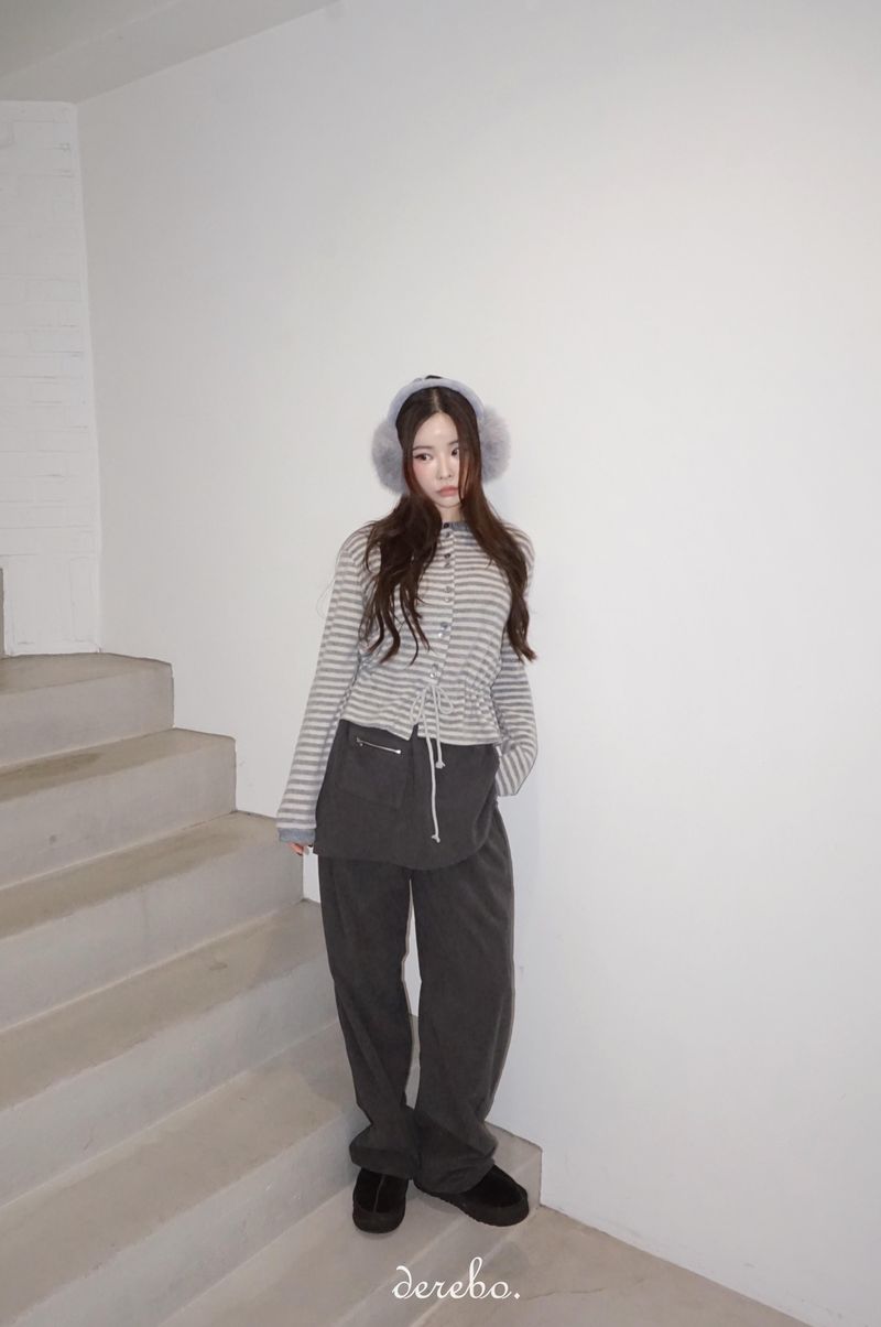 Corduroy Banded Layered Pants