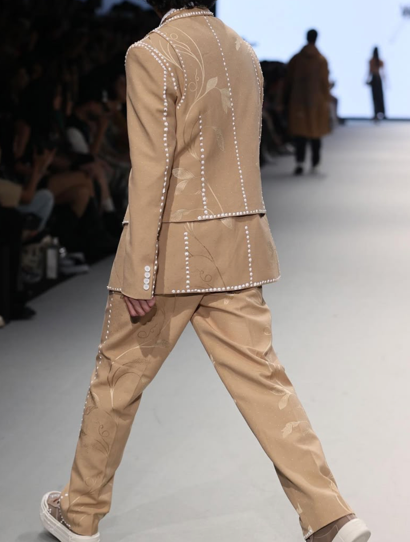 Khaki Jacquard  Waistcoat