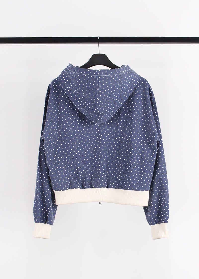 STAR PIGMENT HOOD ZIP-UP